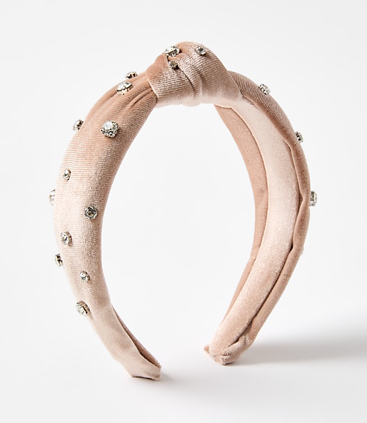 Loft Sparkle Embellished Velvet Knot Headband