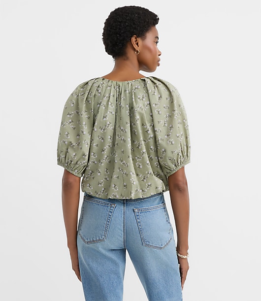 Petite Floral Bubble Blouse
