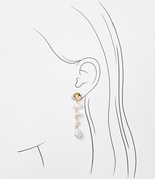 Mother Of Pearl Linear Statement Earrings