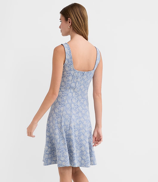 Floral Ponte Seamed Mini Dress