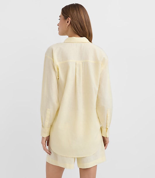 Petite Linen Cotton Everyday Oversized Pocket Shirt