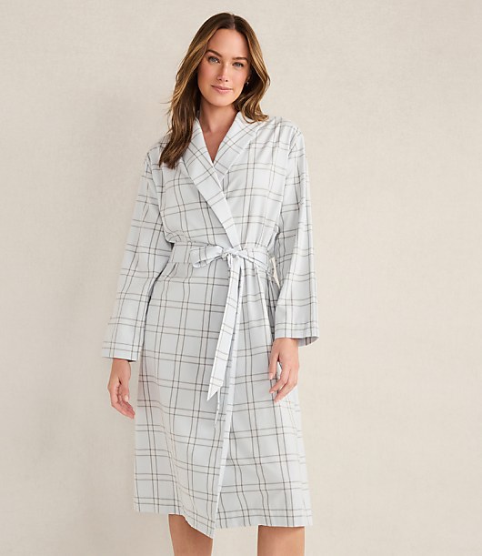 Loft Haven Well Within Lightweight Flannel Windowpane Robe