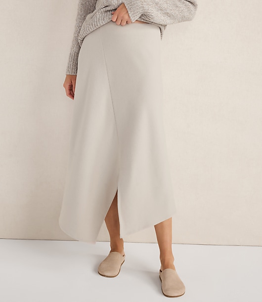Loft Haven Well Within Wool Blend Split Hem Skirt