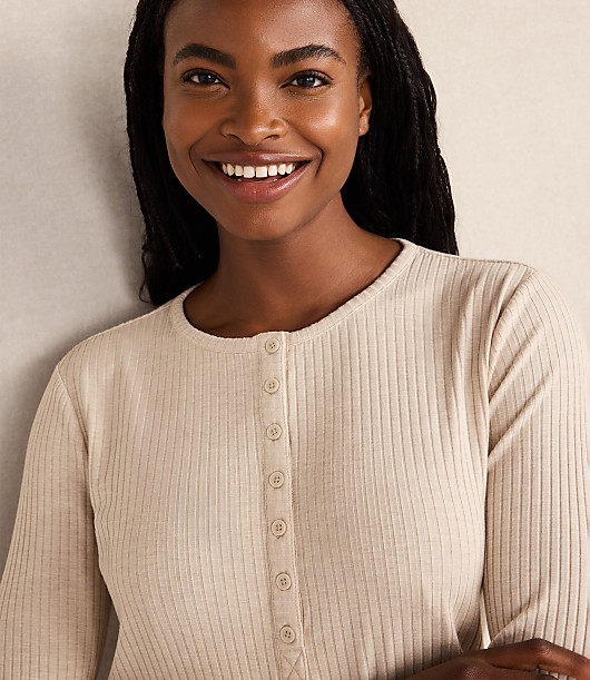 Haven Well Within Drapey Rib Knit Henley