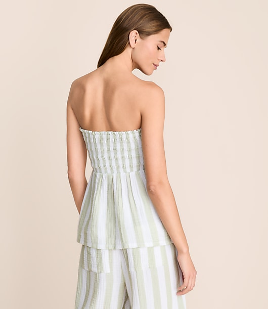 Lou & Grey Striped Triple Cloth Babydoll Top