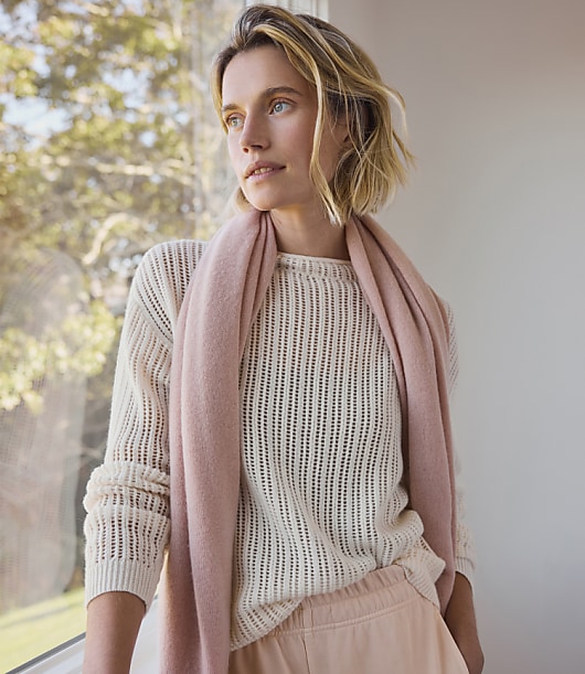 Haven Well Within Wool and Cashmere Pointelle Roll Neck Sweater