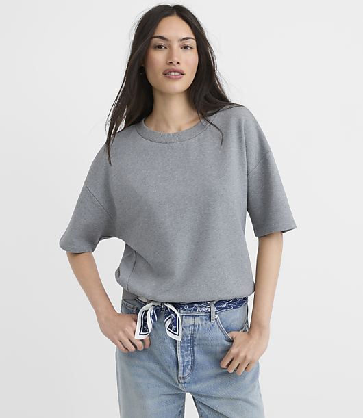 Heathered Short Sleeve Sweatshirt