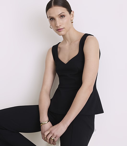 LOFT Versa Ponte Deluxe V-Neck Peplum Top