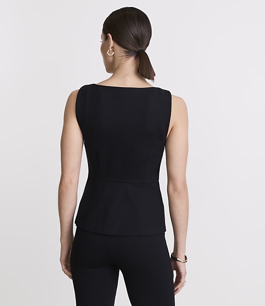 LOFT Versa Ponte Deluxe V-Neck Peplum Top