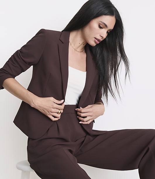 LOFT Versa Crepe Drape Shrunken Blazer