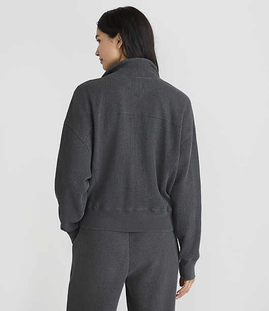 Lou & Grey Garment Dyed Waffle Zip Sweatshirt