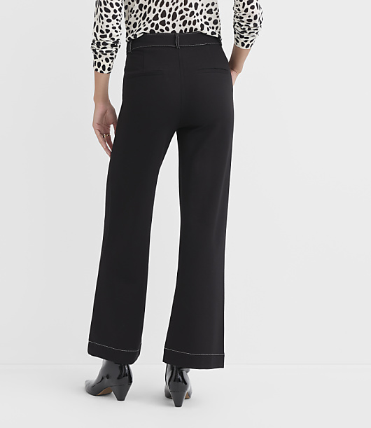 Palmer Wide Leg Pants in Topstitched Ponte