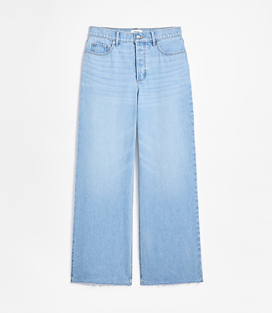 Rivete Petite Curvy Fresh Cut High Rise Relaxed Wide Leg Jeans in Wave Wash