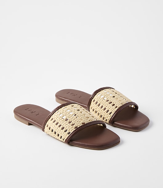 Loft Raffia Slide Sandals