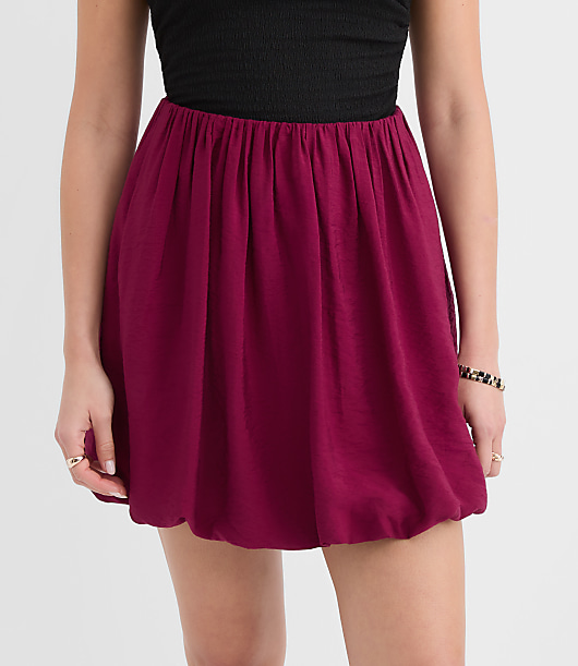 Bubble Mini Pocket Skirt - Lavish Bordeaux