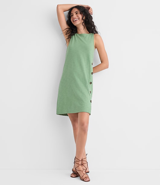 Loft Petite Side Button Mini Dress