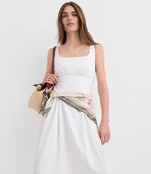 Petite Seamed Waist Midi Pocket Dress