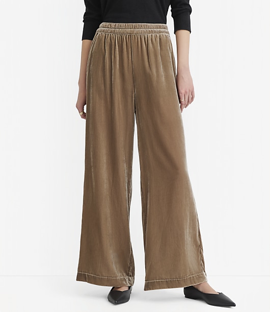 Pull On Wide Leg Pants in Velvet