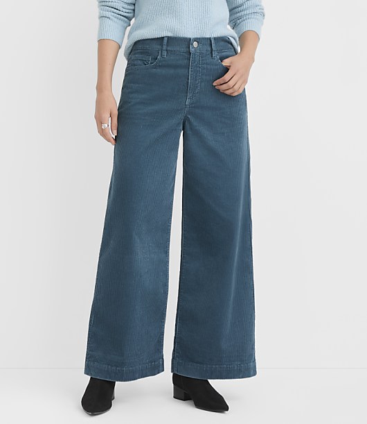 Petite Wide Leg Corduroy Pants