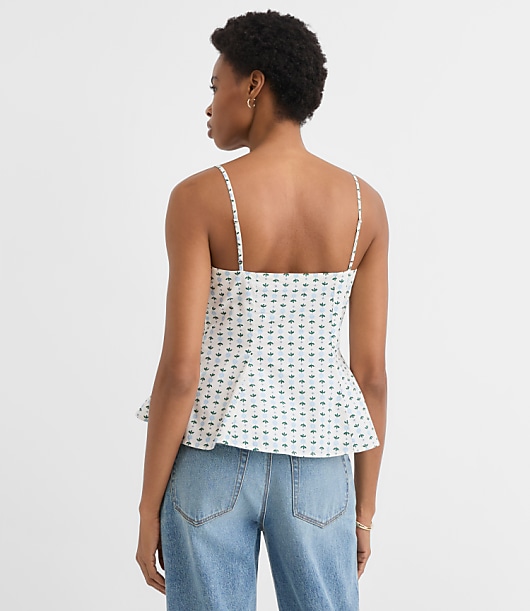Floral Poplin Bow Peplum Cami