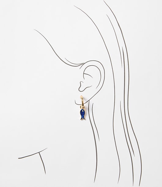 Pearlized Fish Hoop Earring Set