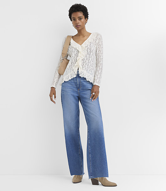 Floral Lace Ruffle Top