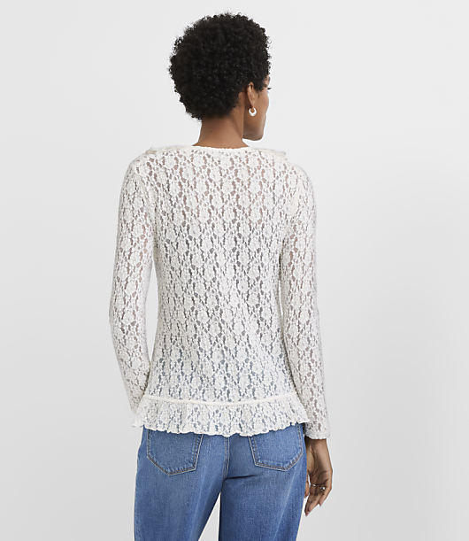 Floral Lace Ruffle Top