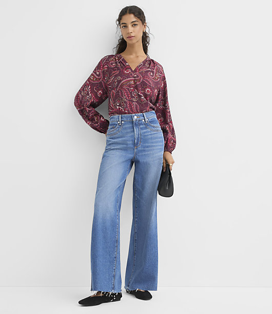 Paisley Split Neck Blouse