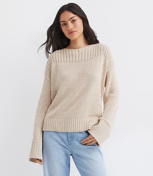 Ribtrim Boatneck Sweater
