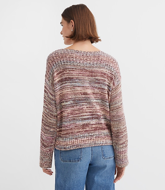 Spacedye Ribtrim Boatneck Sweater