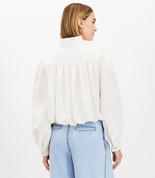 Petite Gathered Swing Jacket