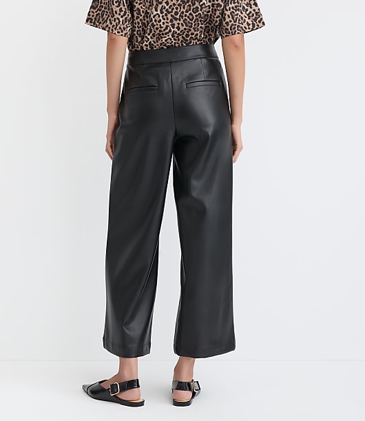 Wide Leg Culottes in Faux Leather