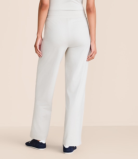 Lou & Grey Heathered Brushedsoft Slim Wide Leg Pants