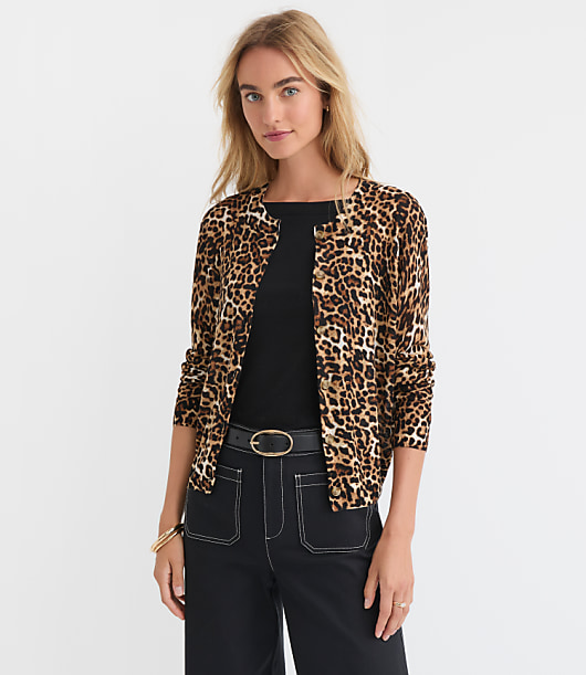 Leopard Print Semi Sheer Cardigan