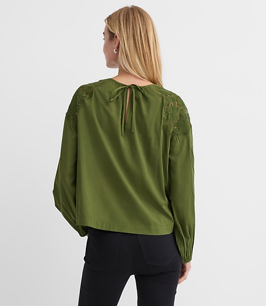 Lace Shoulder Blouse