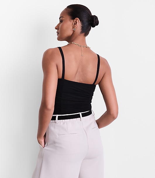 LOFT Versa Shirred Mesh Bodysuit