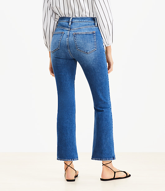 Petite High Rise Kick Crop Jeans in Bright Medium Stone Wash