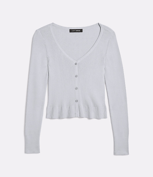 LOFT Versa Ribbed V-Neck Cardigan
