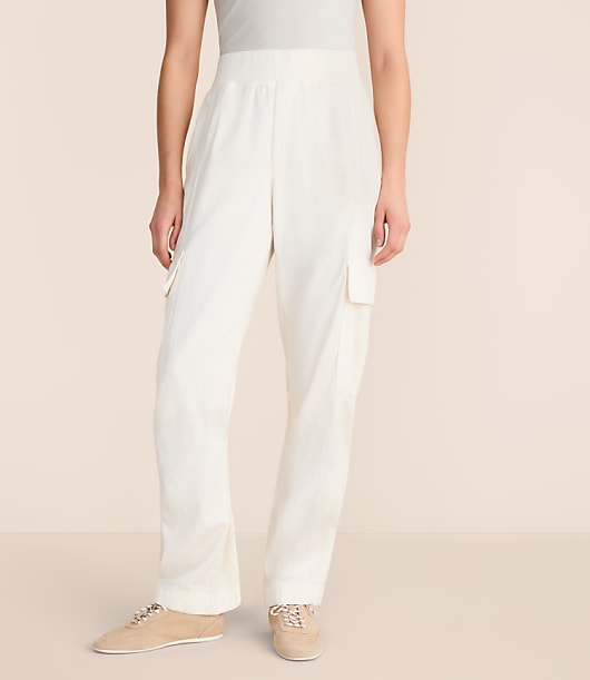 Lou & Grey Washed Twill Straight Leg Cargo Pants