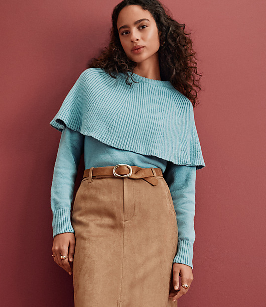 Ribbed Cape Sweater