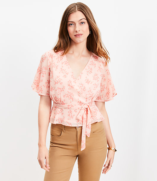 Petite Meadow Peplum Wrap Top