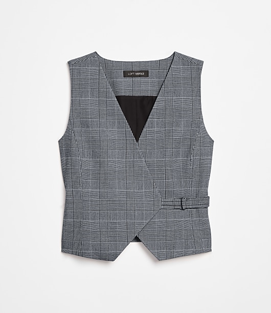 LOFT Versa Plaid Seasonless Stretch Wrap Vest