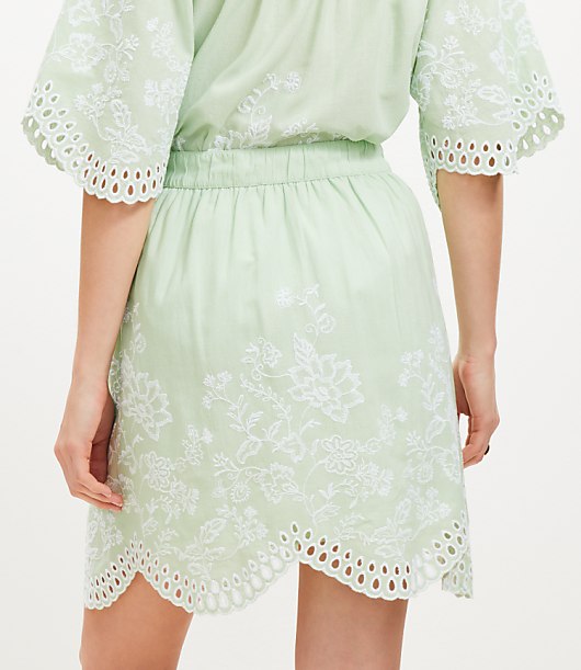Petite Floral Eyelet Mini Skirt