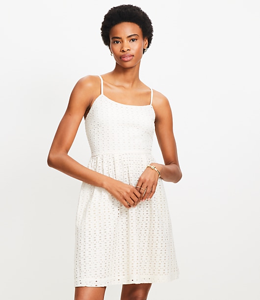 Eyelet Strappy Mini Pocket Dress