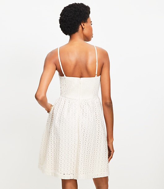 Eyelet Strappy Mini Pocket Dress
