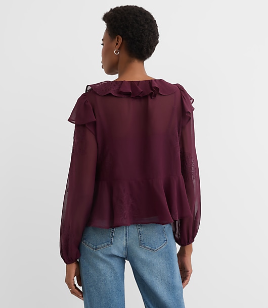 Ruffle Peplum Blouse