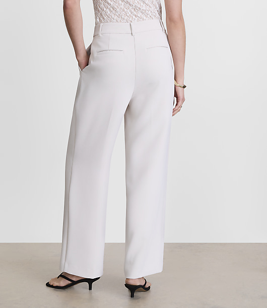LOFT Versa Crepe Drape Pleated Relaxed Straight Pants