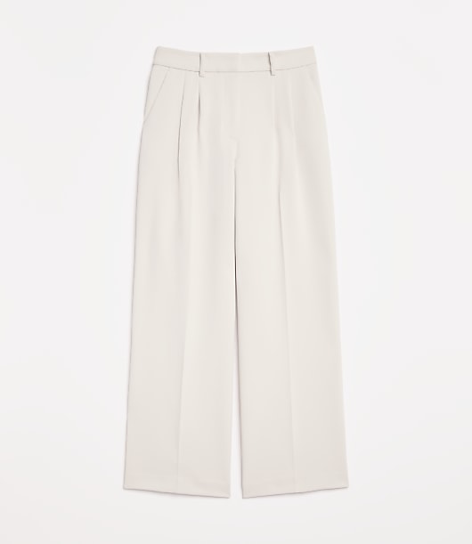 LOFT Versa Crepe Drape Pleated Relaxed Straight Pants