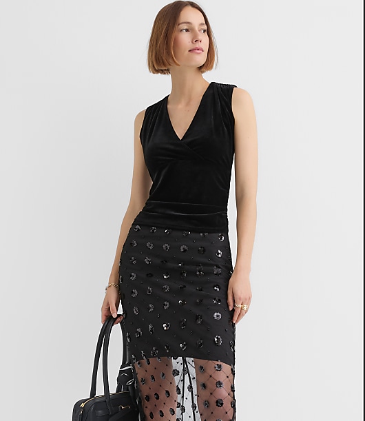Velour Tie Back Crossover Top