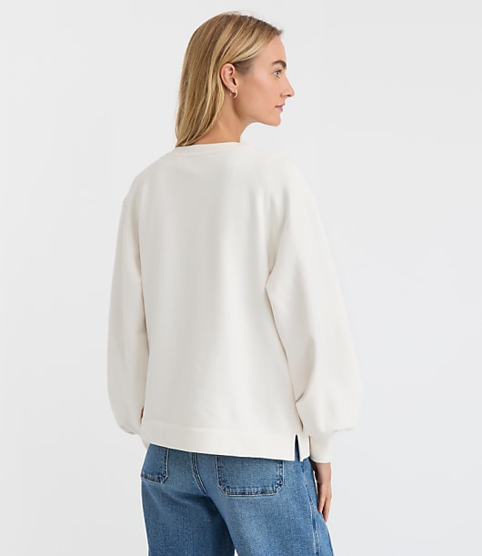 Petite Blouson Sleeve Tunic Sweatshirt